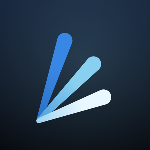 The Trinance app icon: three feathers fanning out like a wing
